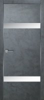 Дверь межкомнатная КАРДА П-6 900*2000 Бетон графит мат. стекло, алюминиевая кромка
