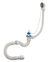 Сифон для ванны с переливом,с гиб труб. А-40089 (28 шт)