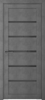 Дверь межкомнатная DORICA Техно-1 900*2000 Эко-шпон Крафт-Бетон темно-серый стекло серое (вена)