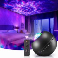 Ночник - проектор WH-E14 "Северное сияние" с Bluetooth, 9 цветовых проекций, 6 белых шумов, таймер, 