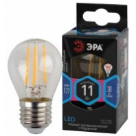 Лампа светодиодная F-LED P45-11w-840-E27 (филамент, шар, 11Вт, нейтр, E27) ЭРА